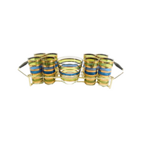 Load image into Gallery viewer, Culver Signed Mid-Century Rondo Blue-Green and Gold Stripe 10-Piece Bar Set
