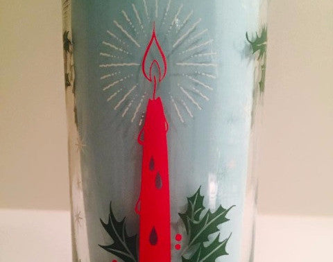 Single Vintage Christmas Candle Glass