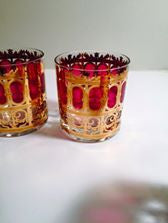 Load image into Gallery viewer, Culver Signed LTD Vintage Cranberry Scroll Rocks Glasses (Set of 4)

