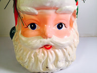 Load image into Gallery viewer, Vintage Santa Face Display Ceramic Figure with Flowers
