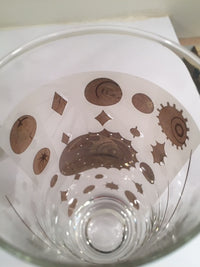 Load image into Gallery viewer, Fred Press - Signed Mid-Century Frosted White &amp; 22-Karat Gold Atomic Starburst Collins Glasses (Set of 4)
