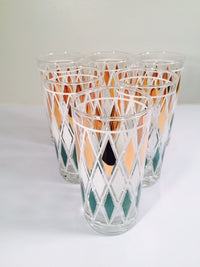 Load image into Gallery viewer, Classic Vintage Retro Blue - Gold and White Diamond Glasses (Set of 6)

