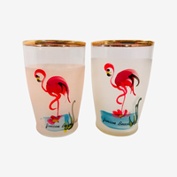 Load image into Gallery viewer, Vintage Hand Painted Jensen Beach Flamingo Whiskey Glasses (Set of 2)
