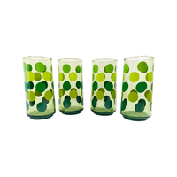 Load image into Gallery viewer, Retro Green Polka Dot Highball Glasses (Set of 4)
