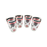 Load image into Gallery viewer, Mid-Century Pink and Black Weave Glasses (Set of 4)
