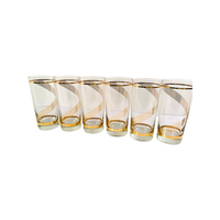 Load image into Gallery viewer, Culver Mid-Century Golden Swirl Highball Glasses (Set of 6)
