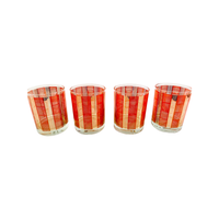 Load image into Gallery viewer, Georges Briard Signed Gold and Orange Abstract Double Old Fashion Glasses (Set of 4)
