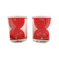 Load image into Gallery viewer, Georges Briard Signed Red and White Abstract Double Old Fashion Glasses (Set of 2)
