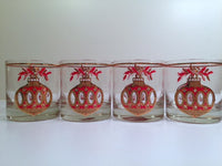 Load image into Gallery viewer, Culver Signed Mid-Century Christmas Ornament Glasses (Set of 4)
