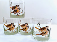 Load image into Gallery viewer, Couroc Signed Mid-Century Chickadee Lowball Glasses (Set of 4)
