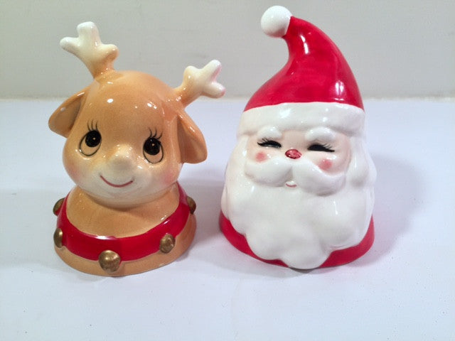 Enesco Vintage Santa and Reindeer Bells