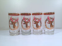 Load image into Gallery viewer, Culver Signed Mid-Century Rudolph The Red Nose Reindeer Highball Glasses - Rare (Set of 4)
