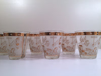 Load image into Gallery viewer, Mid-Century &quot;Birds and the Bees&quot; Double Old Fashion Glasses (Set of 6)
