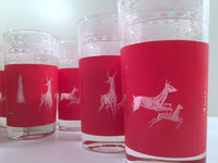 Load image into Gallery viewer, Libbey Mid-Century Reindeer Christmas Glasses - Rare Stock Pattern (Set of 8)
