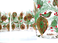 Load image into Gallery viewer, Culver Signed Mid-Century Christmas Tree with Bird and Ornament Highball Glasses (Set of 6)
