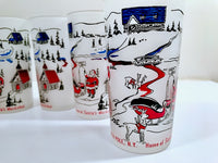Load image into Gallery viewer, Hazel Atlas Mid-Century Frosted Santa&#39;s Workshop North Pole NY (Set of 6)

