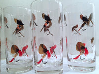 Load image into Gallery viewer, Mid-Century Signed Meth Fishing Lure Highball Glasses (Set of 6)
