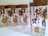 Load image into Gallery viewer, Culver Mid-Century 22-Karat Gold Charm Bracelet Highball Glasses (Set of 5)
