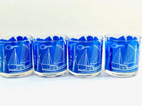 Load image into Gallery viewer, Georges Briard Signed Mid-Century Come Sail Away Old Fashion Glasses (Set of 4)
