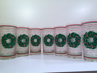 Load image into Gallery viewer, Culver Signed Mid-Century Merry Christmas Wreath Glasses (Set of 7)
