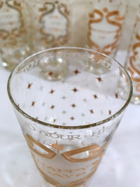 Load image into Gallery viewer, Cera Glass - Mid-Century To Your Health Bar Set With Carrier (Set of 8)
