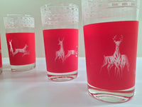 Load image into Gallery viewer, Libbey Mid-Century Reindeer Christmas Glasses - Rare Stock Pattern (Set of 8)

