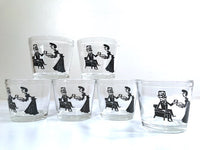 Load image into Gallery viewer, Hazel Atlas Mid-Century Cocktail Time Double Whiskey Glasses (Set of 6)
