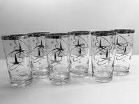 Load image into Gallery viewer, Mid-Century Silver Atomic Star Glasses (Set of 6)
