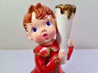 Load image into Gallery viewer, Vintage Star Choir Boy Candle Holder
