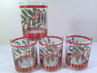 Load image into Gallery viewer, Culver Signed Mid-Century Christmas Holly and Berry Double Old Fashion Glasses (Set of 4)
