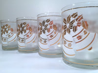 Load image into Gallery viewer, Culver- Signed Mid-Century 22-Karat Gold &amp; White Christmas Bells Glasses (Set of 4 with Original Box)
