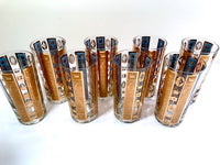 Load image into Gallery viewer, Georges Briard Signed Mid-Century Golden Crown Highball Glasses (Set of 8)
