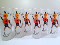 Load image into Gallery viewer, Federal Glass Mid-Century Brown Hey Wait for Me Tall Collins Glasses (Set of 6)
