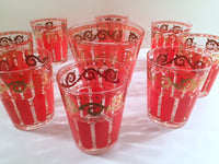 Load image into Gallery viewer, Mid-Century Hollywood Regency 9-Piece Bar Set (8 Double Old Fashion Glasses and Ice Container)
