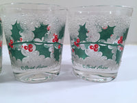 Load image into Gallery viewer, Fred Press Signed Mid-Century Frosted Christmas Holly Old Fashion Glasses (Set of 4)

