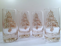 Load image into Gallery viewer, Mid-Century &quot;A Very Merry Christmas&quot; 22-Karat Gold Glasses (Set of 4)
