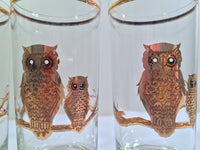 Load image into Gallery viewer, Culver Signed Mid-Century 22-Karat Gold Retro Owl Tall Glasses (Set of 4)
