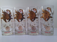 Load image into Gallery viewer, Vintage Christmas White and 22-Karat Gold Holly Boy Glasses (Set of 4)
