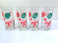 Load image into Gallery viewer, Culver Signed Mid-Century Frosted Christmas Glasses (Set of 4)
