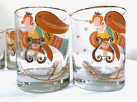 Load image into Gallery viewer, Georges Briard Signed Angels We have Heard on High Double Old Fashion Glasses (Set of 4)
