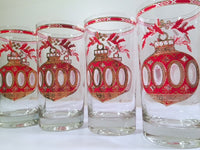 Load image into Gallery viewer, Culver Signed Mid-Century Christmas Ornament Highball Glasses (Set of 4)
