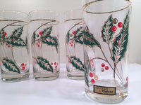 Load image into Gallery viewer, Culver Signed Mid-Century Holly Leaf Glasses (Set of 4 with Original Box)
