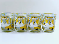 Load image into Gallery viewer, Georges Briard - Signed Mid-Century &quot;A Night at the Roxy&quot; Double Old Fashion Glasses (Set of 4)
