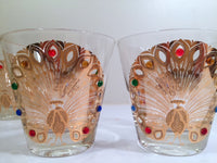 Load image into Gallery viewer, Culver Signed Mid-Century 22-Karat Gold Peacock Old Fashion Glasses (Set of 4)
