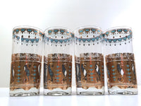 Load image into Gallery viewer, Culver Signed Mid-Century Saratoga Turquoise and 22-Karat Gold Highball Glasses (Set of 4)
