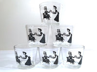Load image into Gallery viewer, Hazel Atlas Mid-Century Cocktail Time Double Whiskey Glasses (Set of 6)
