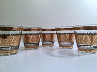 Load image into Gallery viewer, Culver Signed Mid-Century 22-Karat Gold Samoa Rock Glasses (Set of 5)
