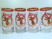 Load image into Gallery viewer, Culver Signed Mid-Century Rudolph The Red Nose Reindeer Highball Glasses - Rare (Set of 4)
