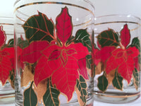 Load image into Gallery viewer, Culver Signed Mid-Century Poinsettia Double Old Fashion Glasses (Set of 4)
