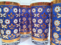 Load image into Gallery viewer, Georges Briard Signed Mid-Century Field of Daisies Highball Glasses (Set of 6)
